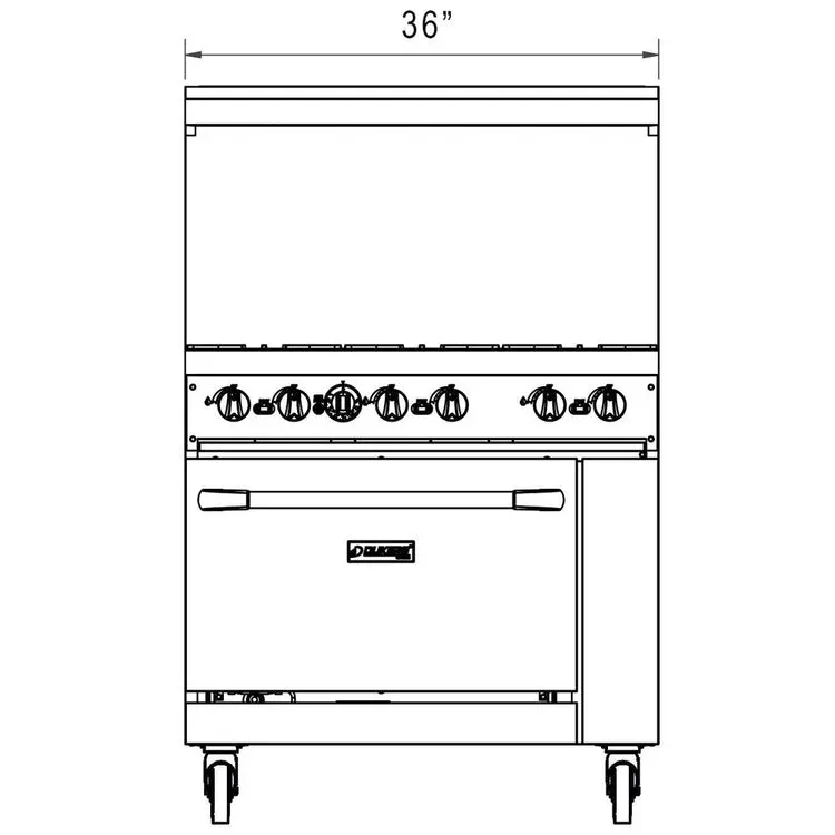 dcr36-6b-gc-drawing-front-dukers-gas-range-oven.webp
