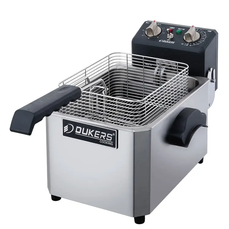 Dukers DCF15E 15lb One Basket Electric Commercial Countertop Fryer