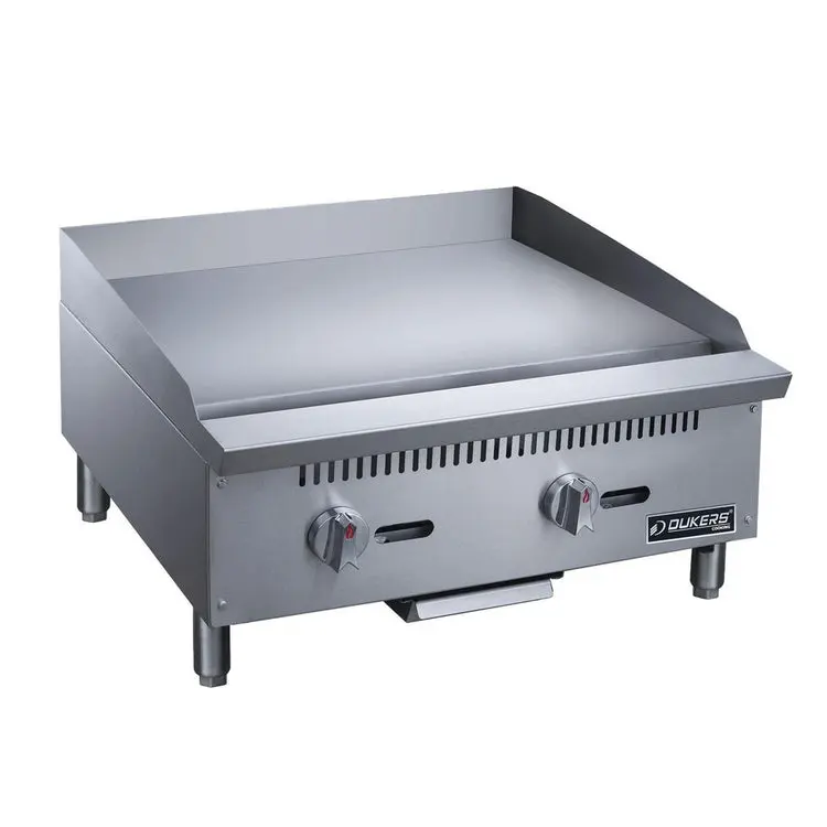 Dukers DCGMA24 1" Plate 24" Commercial Griddle 2 Burners 60,000 BTU