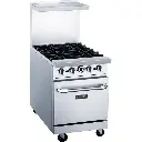 Dukers Appliance DCR24-4B 24" Commercial Gas Range Oven with 4 Open Burners