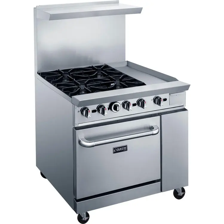 Dukers DCR36-4B12GM 36" Gas Range Oven 4 Burners & 12" Griddle