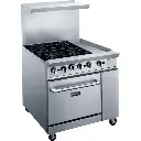 Dukers DCR36-4B12GM 36" Gas Range Oven 4 Burners & 12" Griddle