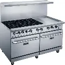 Dukers DCR60-6B24GM 60" Commercial Gas Range Oven 6 Burners & 24" Griddle