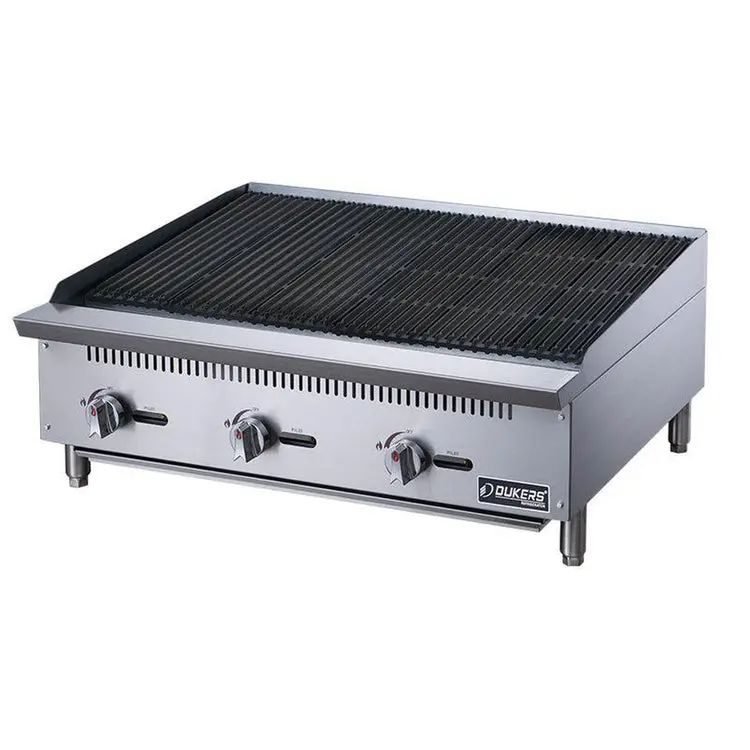 Dukers Appliance DCRB36 36 in. W Countertop Charbroiler, 105,000 BTU