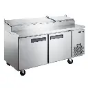 Dukers DPP70-9-S2 Commercial 2-Door Pizza Prep Table Refrigerator
