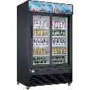 Dukers Appliance DSM-47SR Glass Sliding 2-Door Merchandiser Refrigerator