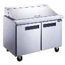 Dukers DSP48-18M-S2 48" 2-Door Sandwich/Salad Prep Table Refrigerator Mega Top
