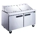 Dukers DSP60-24M-S2 60" 2-Door Sandwich/Salad Prep Table Refrigerator Mega Top