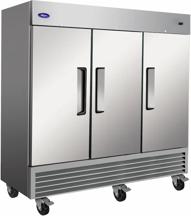 Valpro VP3FDV-HC Three Door Reach-in Double Volt Freezer 72 Cu. Ft.