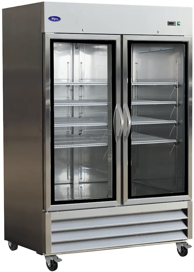 Valpro Refrigeration VP2RG-HC Two Glass Door Reach-in Refrigerator 49 Cu. Ft.