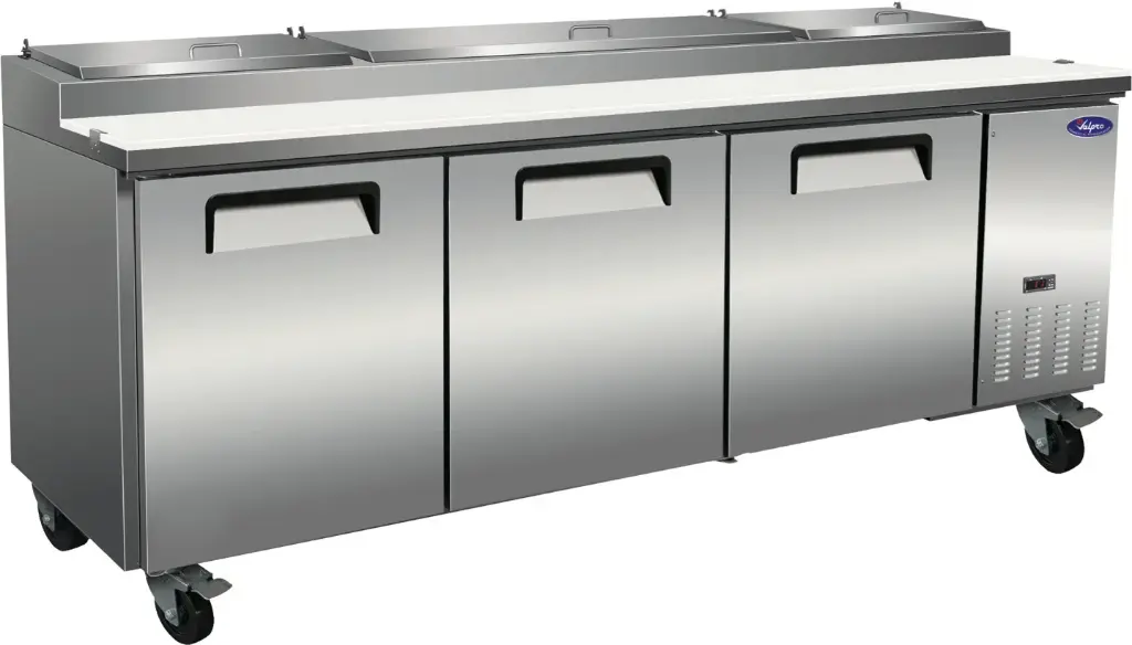 Valpro Refrigeration VPP94-HC 94″ Three Door Pizza Prep Table Refrigerator