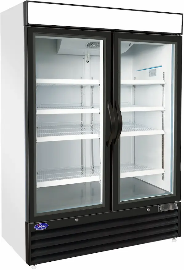 Valpro VP2F-48HC Two Swing Glass Door Merchandiser Freezer – 48 Cu. Ft.