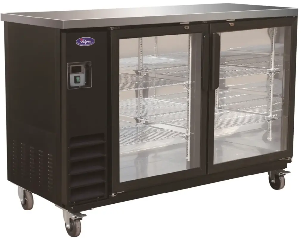 Valpro VP60G 61″ Two Glass Swing Door Bar Back Cooler