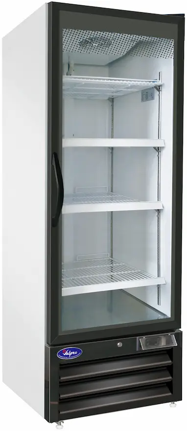 Valpro VP1F-23M Single Swing Full Glass Door Merchandiser Freezer – 23 Cu. Ft.