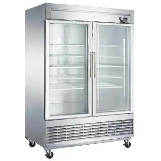 Dukers D55F-GS2 Bottom Mount Glass 2-Door Commercial Reach-in Freezer