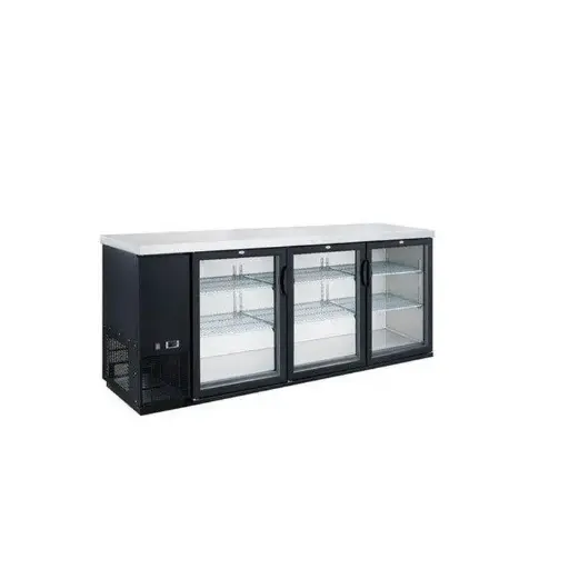 Dukers DBB72-H3 3 Door Bar and Beverage Cooler Hinge Glass Door Refrigerator