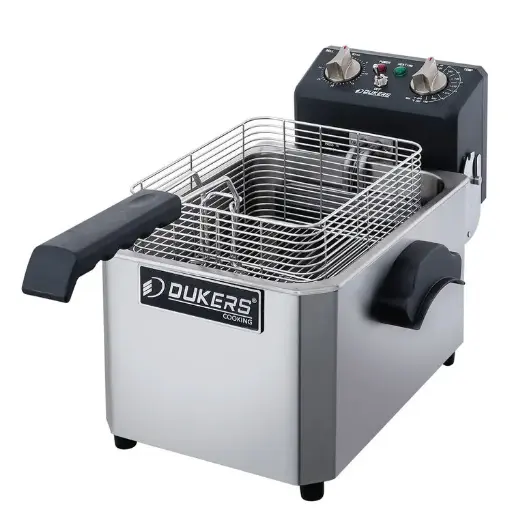 Dukers DCF15E 15lb One Basket Electric Commercial Countertop Fryer