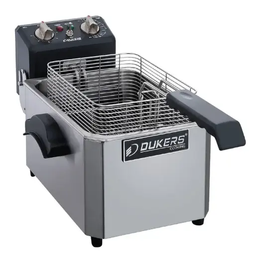 Dukers DCF7E 7lb Single Basket Electric Commercial Countertop Fryer