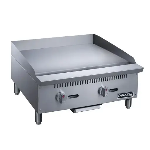 Dukers DCGMA24 1" Plate 24" Commercial Griddle 2 Burners 60,000 BTU