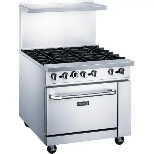Dukers Appliance DCR36-6B 36" Commercial Gas Range Oven with 6 Burners