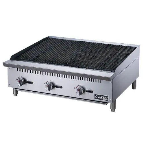 Dukers Appliance DCRB36 36 in. W Countertop Charbroiler, 105,000 BTU