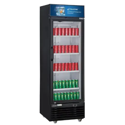 Dukers Appliance DSM-19R Single Glass Swing Door Merchandiser Refrigerator
