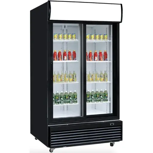 Dukers Appliance DSM-32SR Glass Sliding 2-Door Merchandiser Refrigerator
