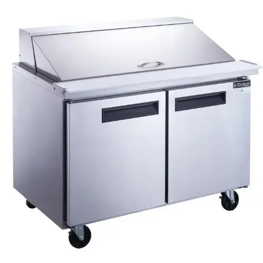 Dukers DSP48-18M-S2 48" 2-Door Sandwich/Salad Prep Table Refrigerator Mega Top