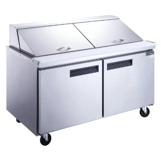 Dukers DSP60-24M-S2 60" 2-Door Sandwich/Salad Prep Table Refrigerator Mega Top