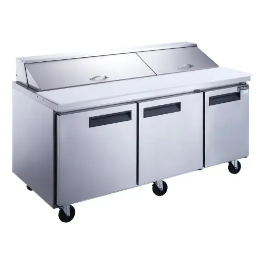 Dukers DSP72-18-S3 72" 3-Door Sandwich/Salad Prep Table Refrigerator