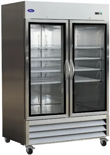 Valpro Refrigeration VP2RG-HC Two Glass Door Reach-in Refrigerator 49 Cu. Ft.