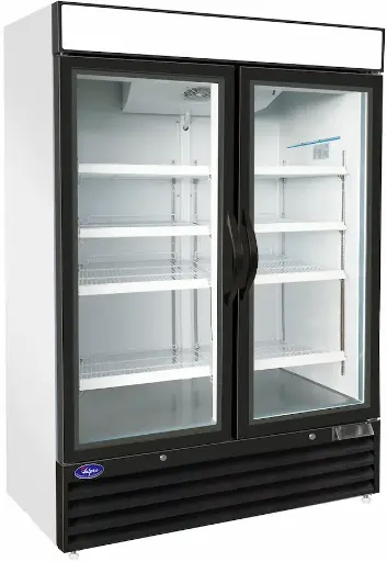 Valpro VP2F-48FDVHC Two Swing Glass Door Merchandiser Double Volt Freezer – 48 Cu. Ft.