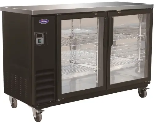 Valpro VP60G 61″ Two Glass Swing Door Bar Back Cooler